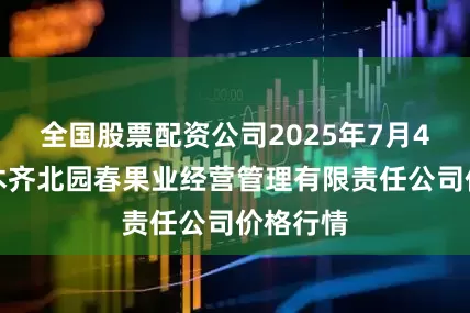 全国股票配资公司2025年7月4日乌鲁木齐北园春果业经营管理有限责任公司价格行情