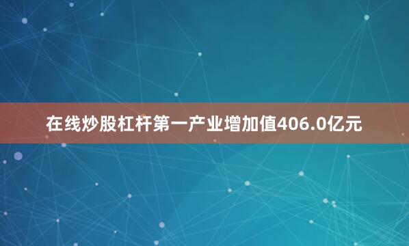 在线炒股杠杆第一产业增加值406.0亿元