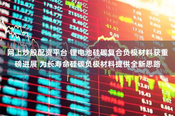 网上炒股配资平台 锂电池硅碳复合负极材料获重磅进展 为长寿命硅碳负极材料提供全新思路